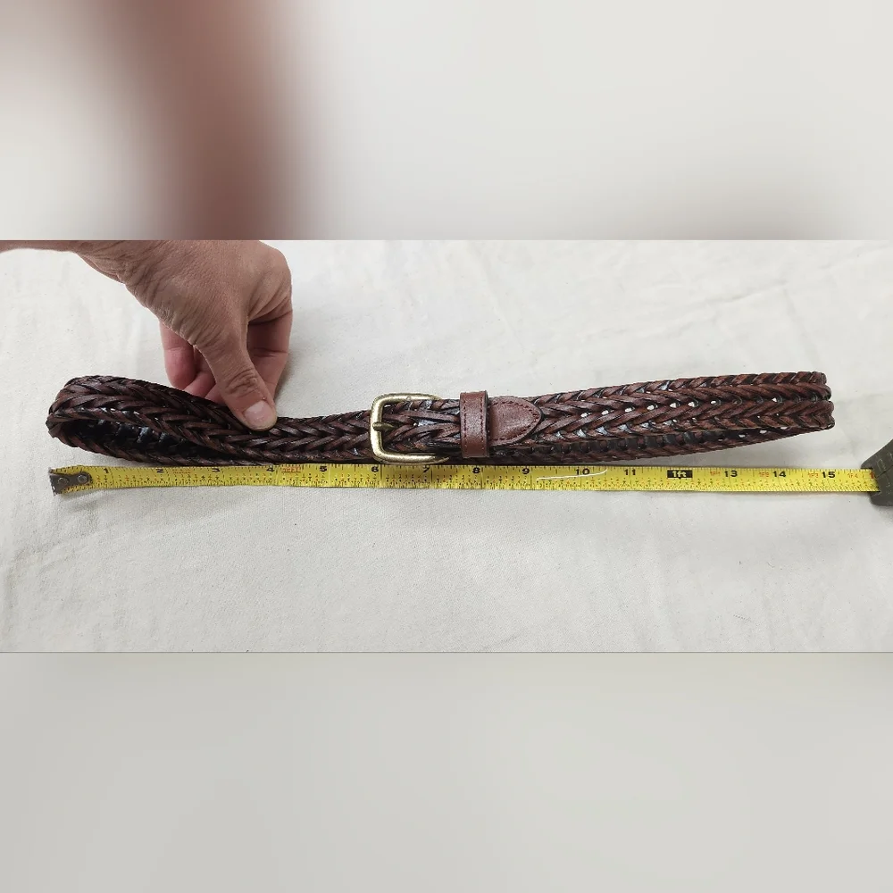 Kids Brown Braided  Belt And 3 Pc Tie Set - Picture 4 of 9